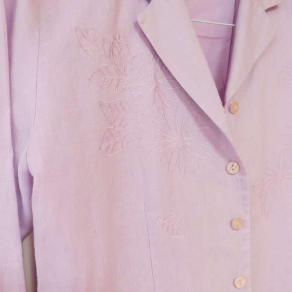 Anne Carson Lavender LINEN Blazer Jacket, Lined Size Small - Picture 3 of 5